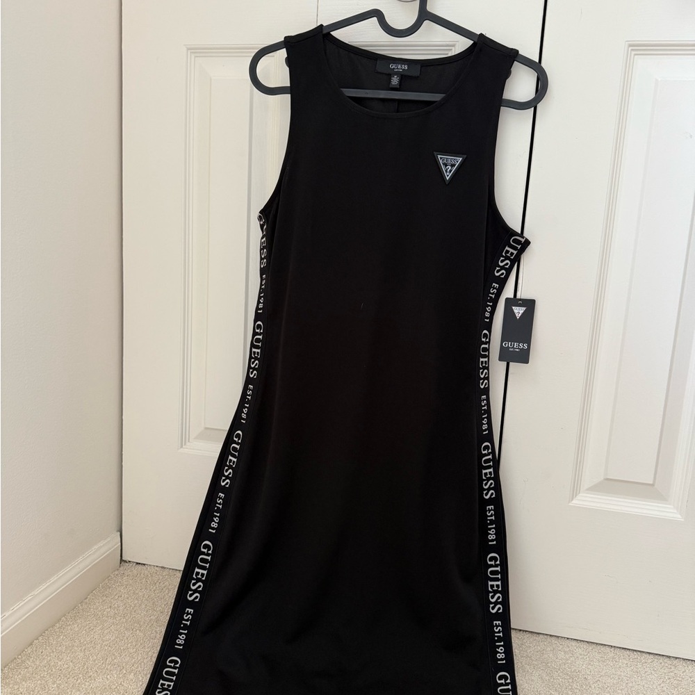 GUESS Black Logo Midi Dress